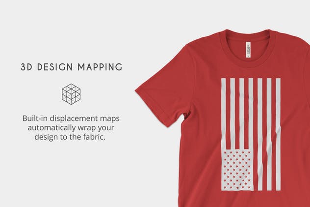 4K逼真时尚纯色T恤服装样机 Bella Canvas 3001 Mockups插图(1)