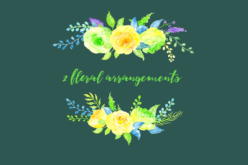 “您好,春天”-水彩花卉剪贴画 Watercolor Clipart Hello Spring插图(2)