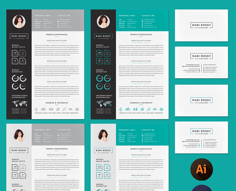 专业高端的简历设计模板 Word Infographic CV插图(4)