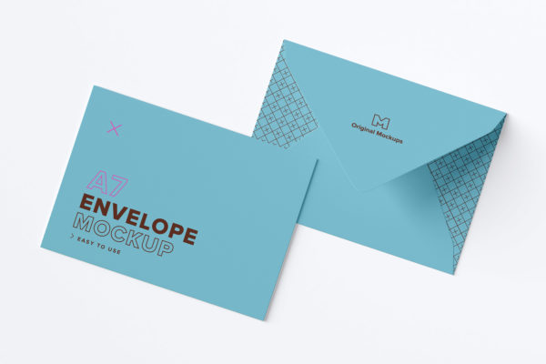 A7尺寸大小信封设计样机模板 A7 Envelope Exterior Layout Mockup