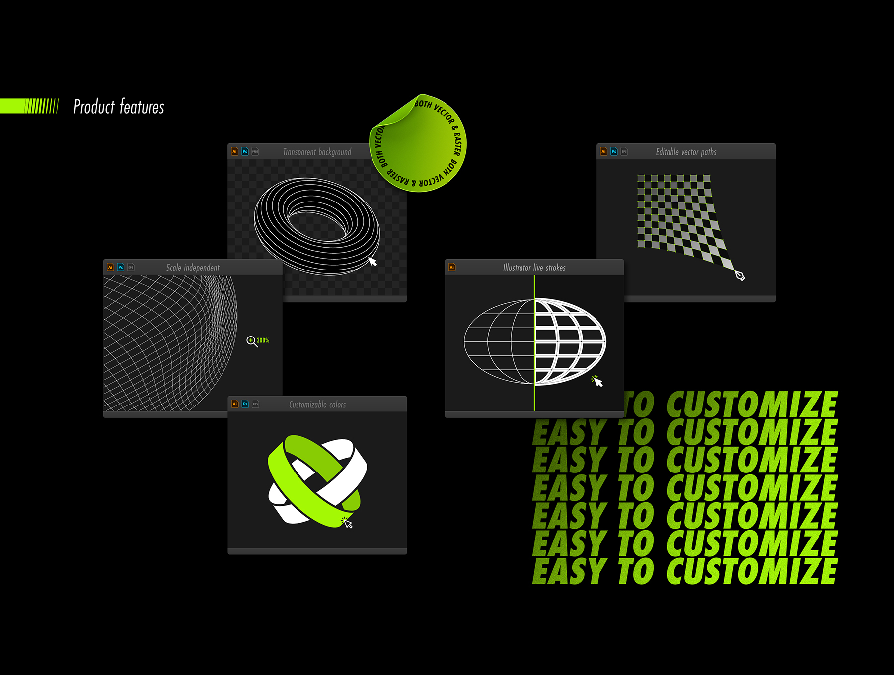 素材库下午茶:100个抽象元素形状设计合集插图(4)