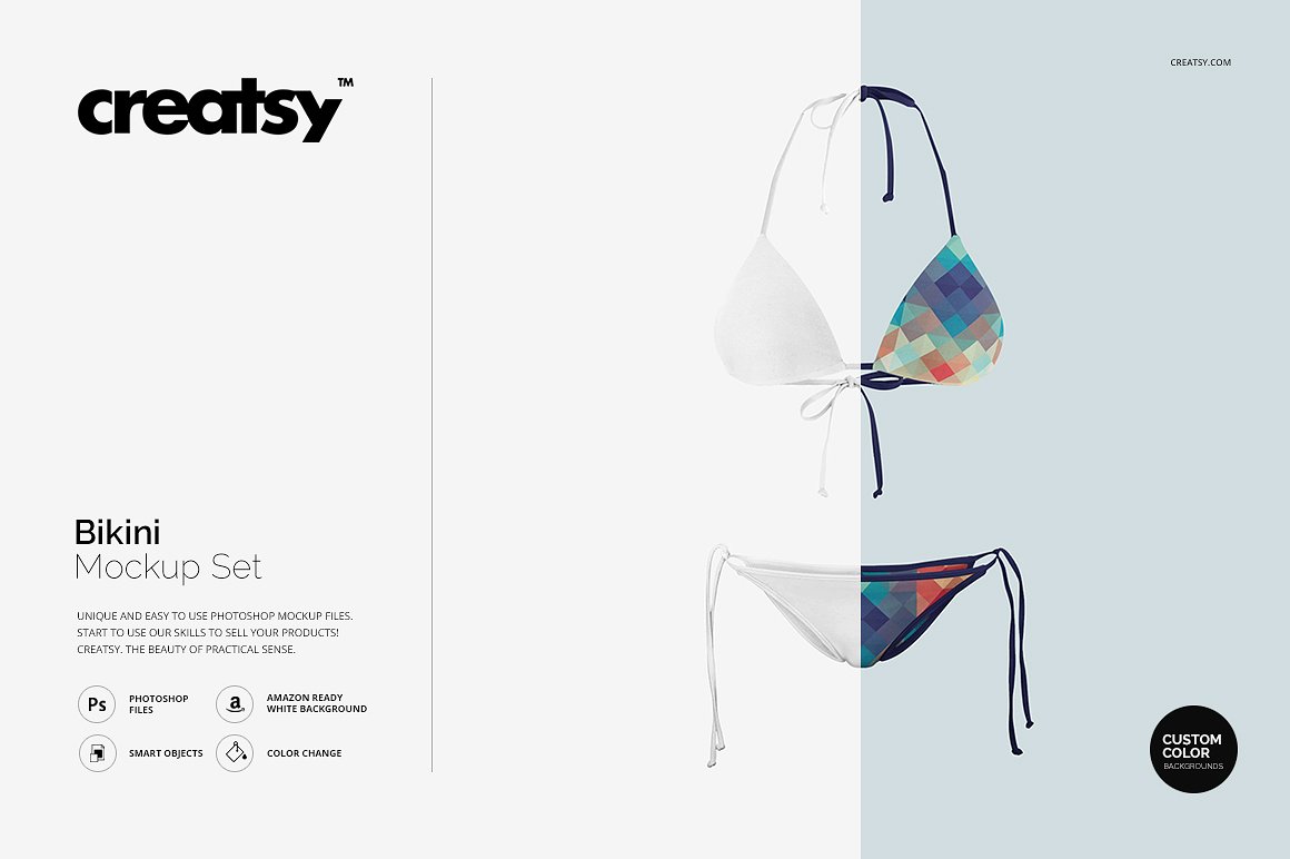 夏日性感比基尼泳衣展示样机 Bikini Mockup Set插图