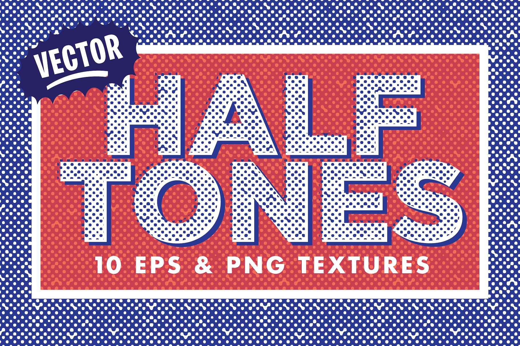 10款砂砾半色调矢量纹理 10 Vector Halftone Textures插图