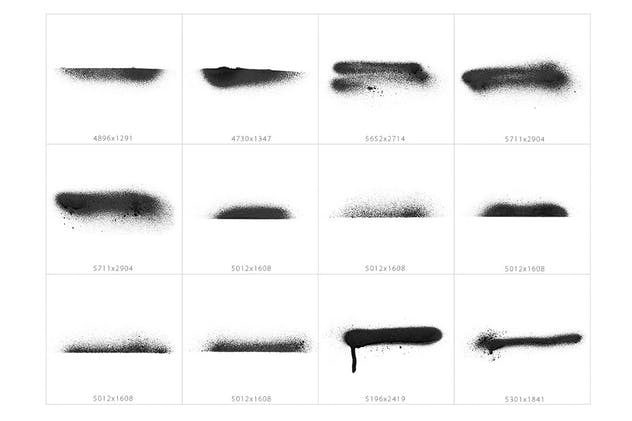 69款油漆喷雾效果喷墨形状素材 69 Stroke Spray Shapes插图(5)