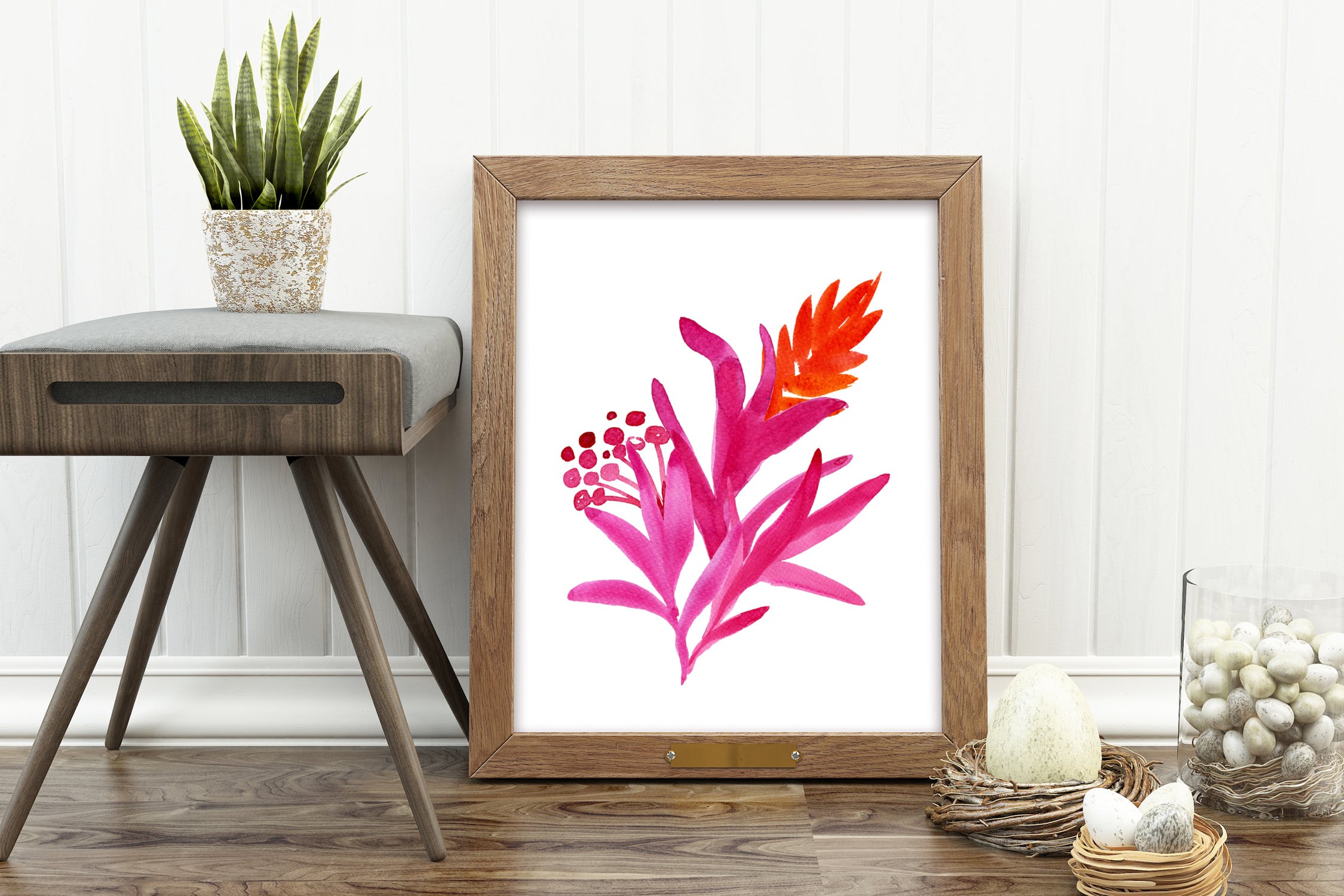 热带水彩花卉手绘剪贴画素材库精选PNG素材 Tropical Abstract Flowers插图(1)