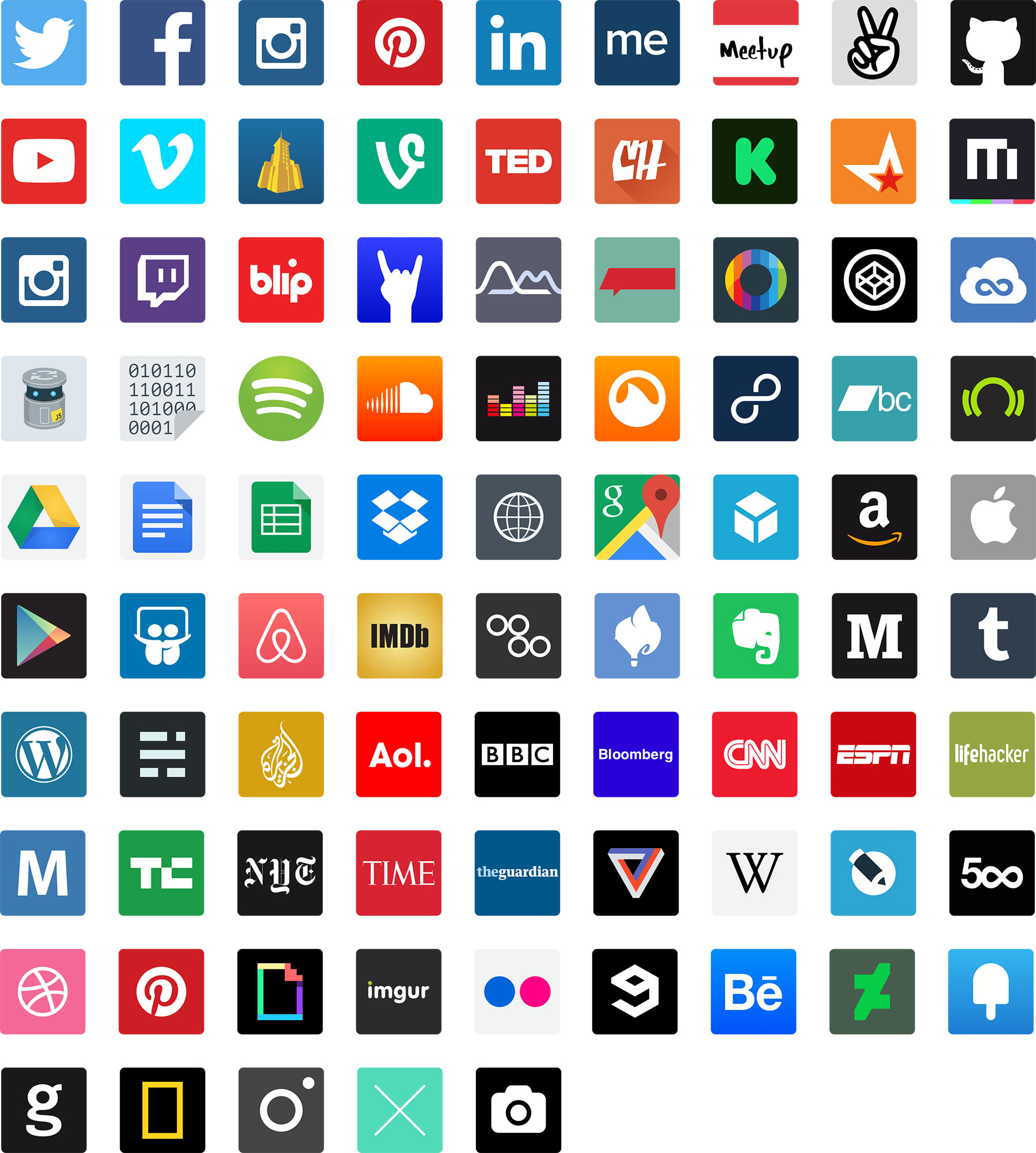 Popular Websites Icon Set