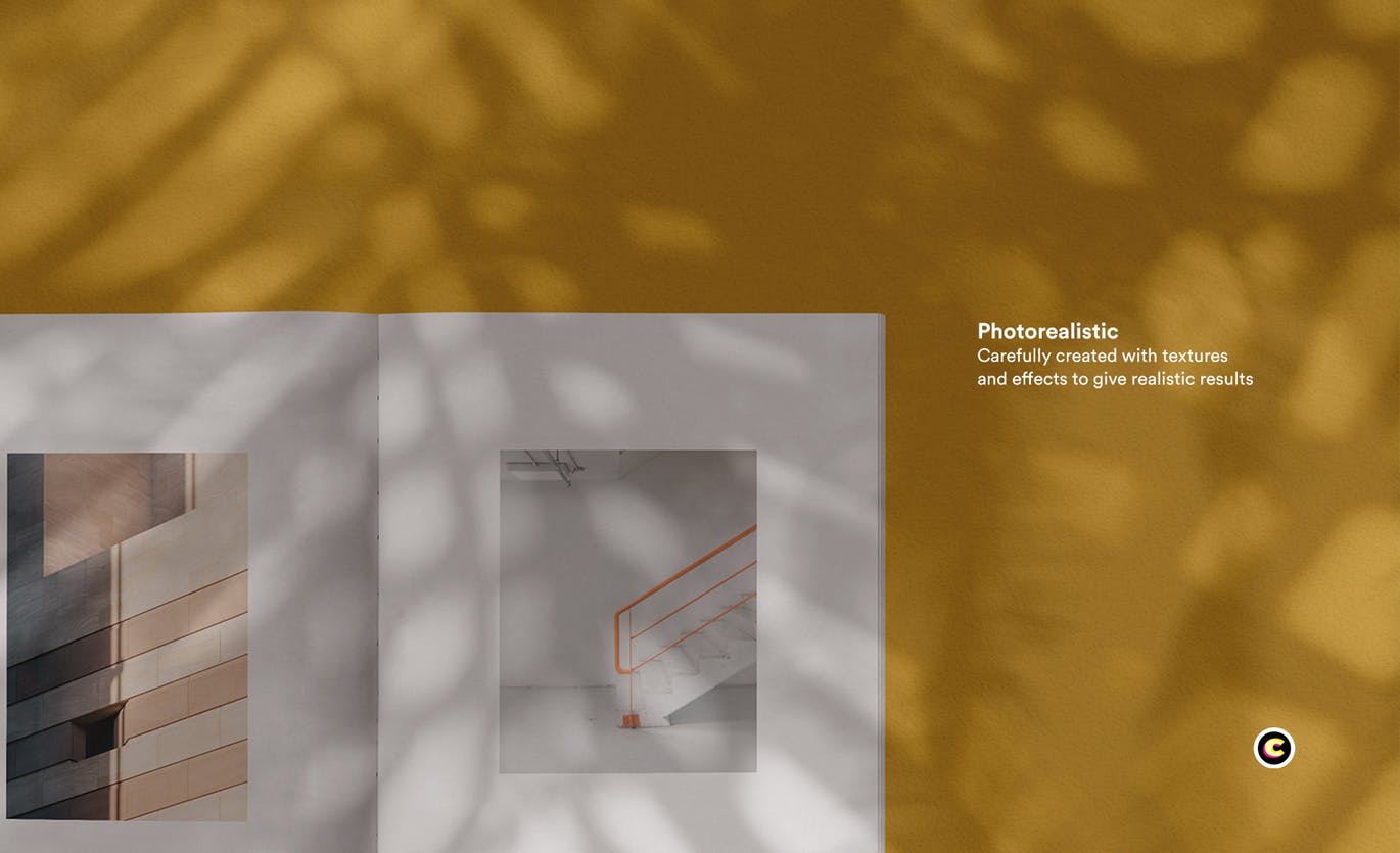 植物阴影墙背景杂志排版设计预览样机素材库精选模板 Shadow Magazine Mockups插图(3)