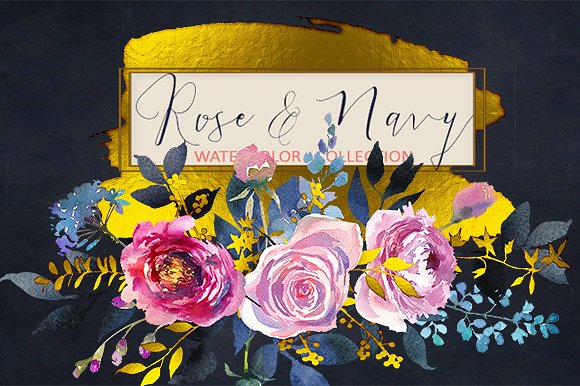 水彩玫瑰牡丹剪贴画 Watercolor Roses Peonies Clipart插图(4)