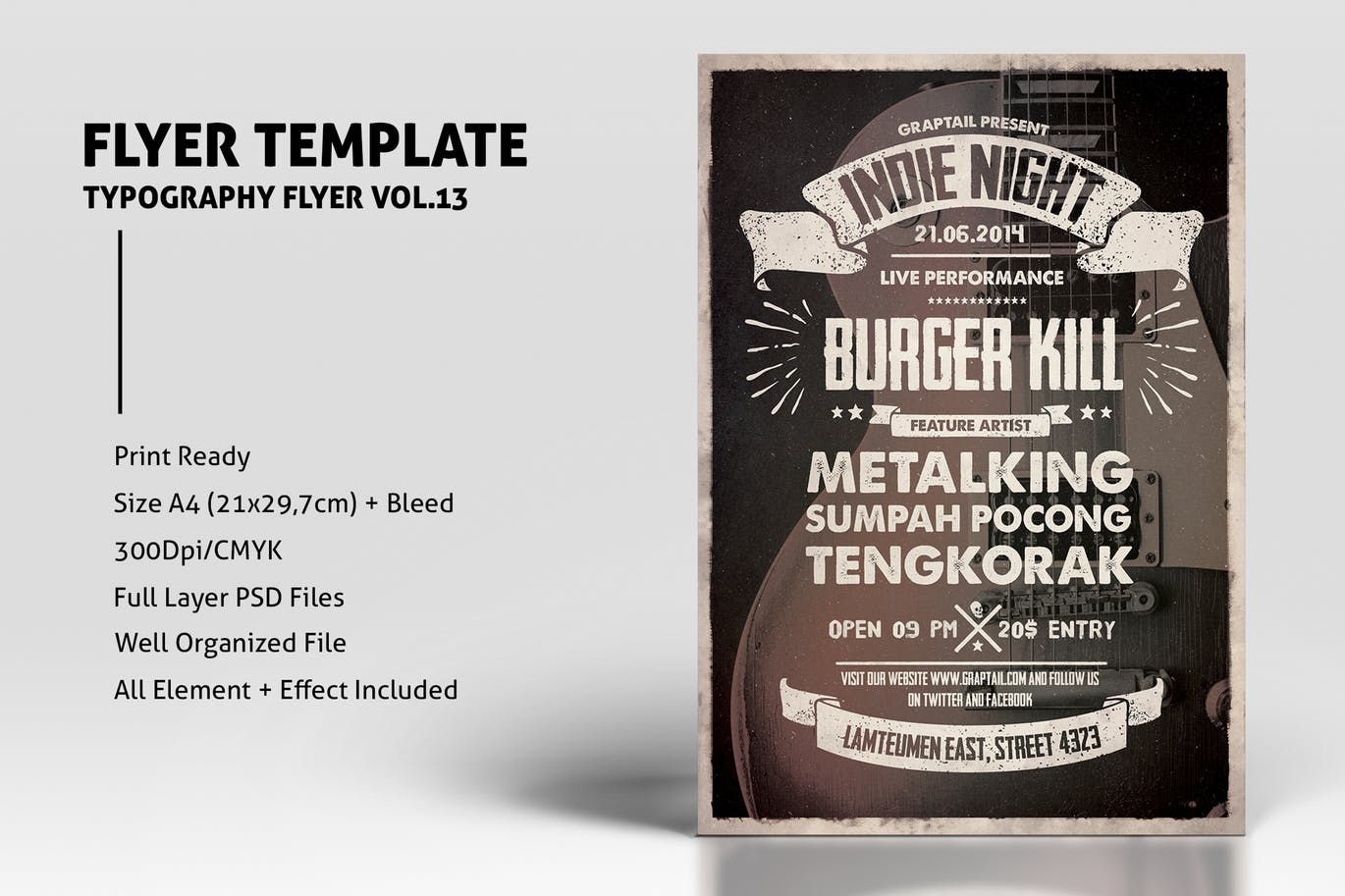 复古设计风格活动海报传单模板v13 Typography Flyer Vol.13插图