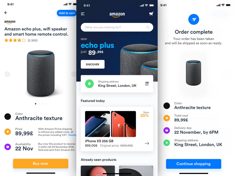Amazon 应用清新界面设计素材之家精选sketch素材