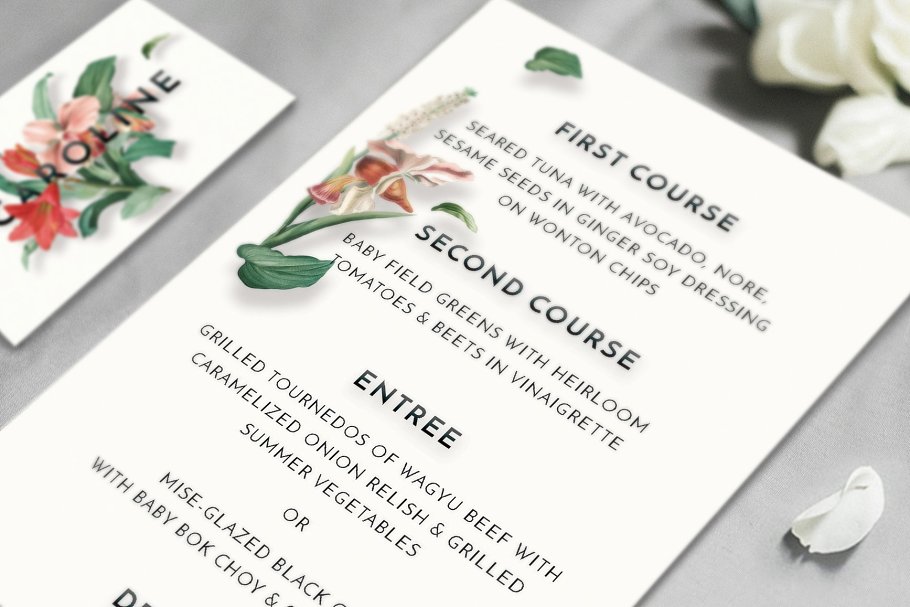 现代古典花卉婚礼设计物料模板 Modern Vintage Floral Wedding Suite插图(2)