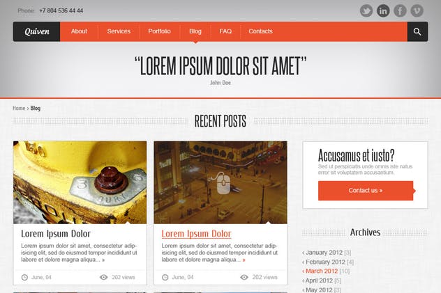 品牌企业官网创意设计PSD网站模板 Quiven – Creative PSD Template插图(6)