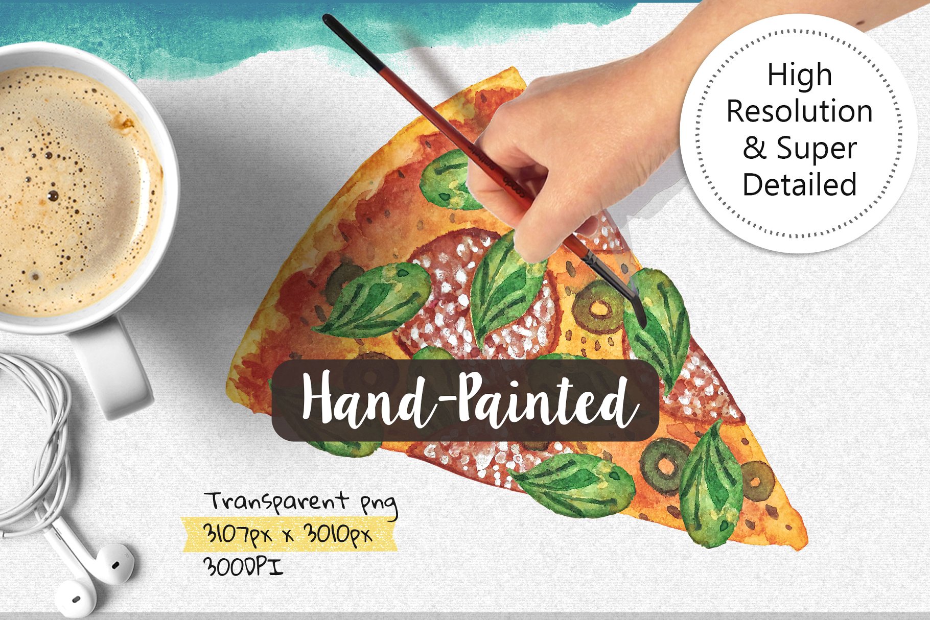 水彩甜点小吃插画 Watercolor Snack Pack插图(2)