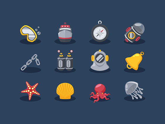 Sea Elements Icons素材之家精选sketch素材