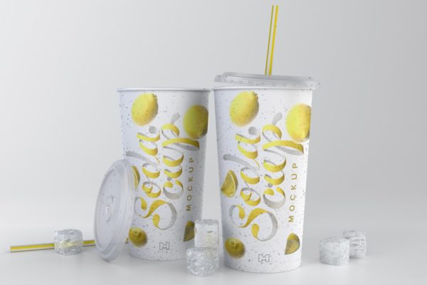 苏打饮料纸杯外观设计样机03 Soda Cup Mockup 03