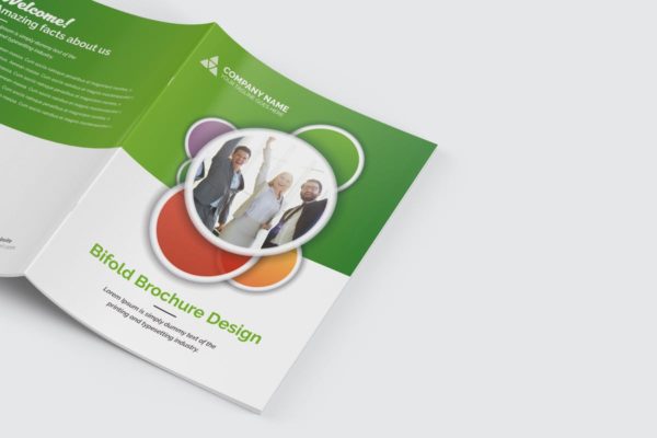 企业简介折页小册子设计EPS模板 Bifold Brochure