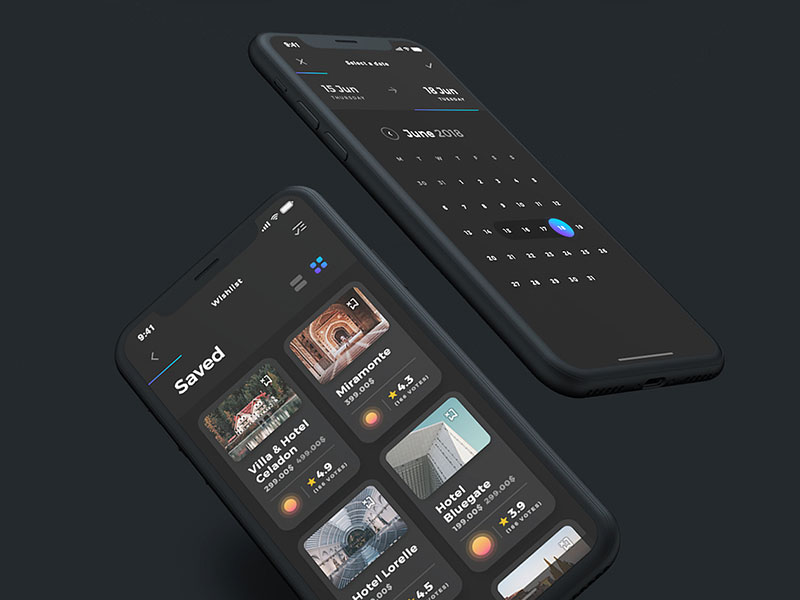 Sofia 暗色旅游与住宿界面包素材之家精选sketch素材