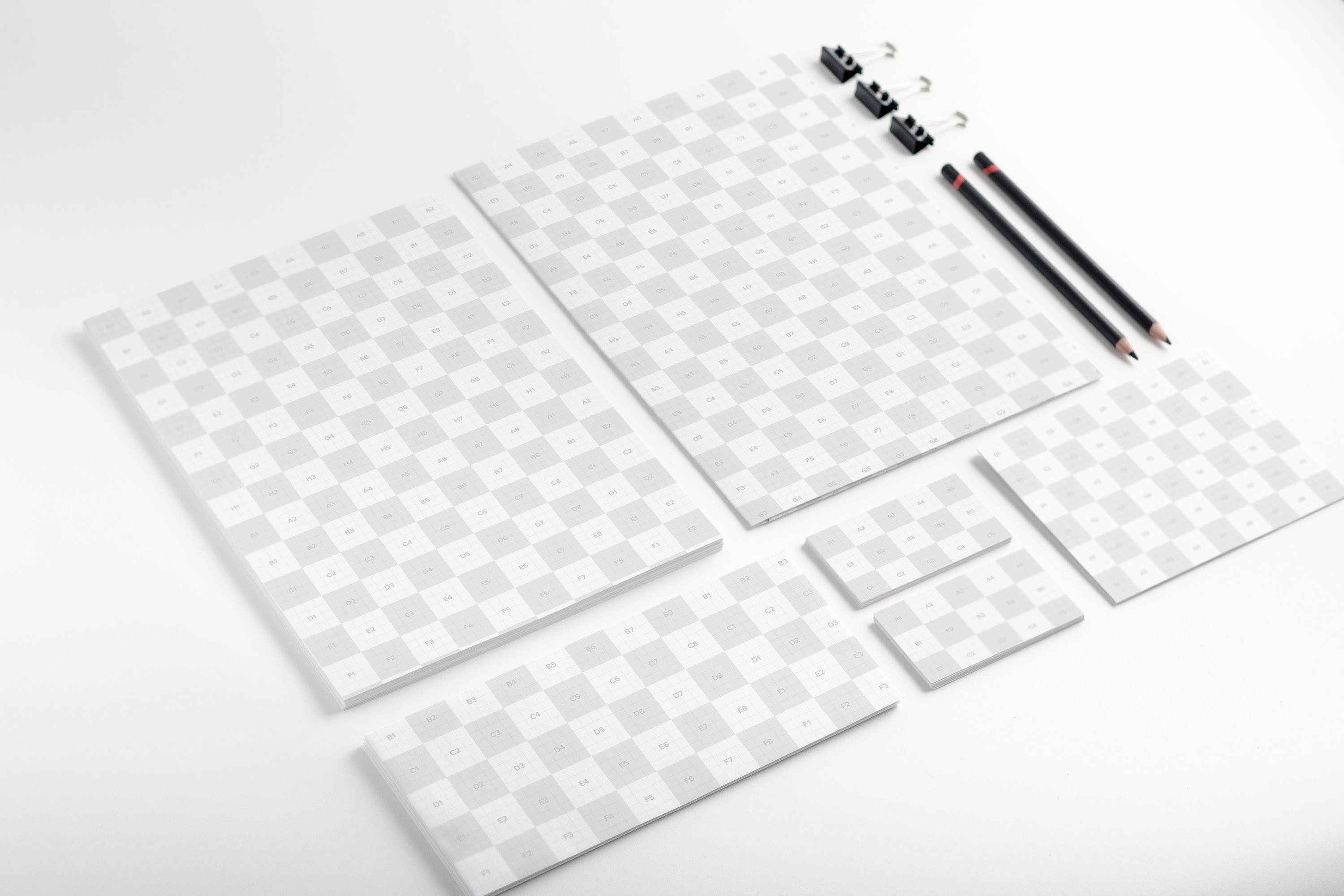 企业品牌VI设计办公用品等距样机01 Stationery Mockup 01插图(1)