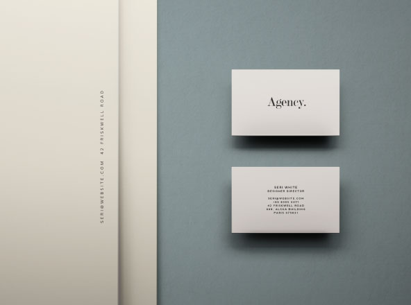 极简主义风格企业名片设计效果图样机 Branding Scene Mockup