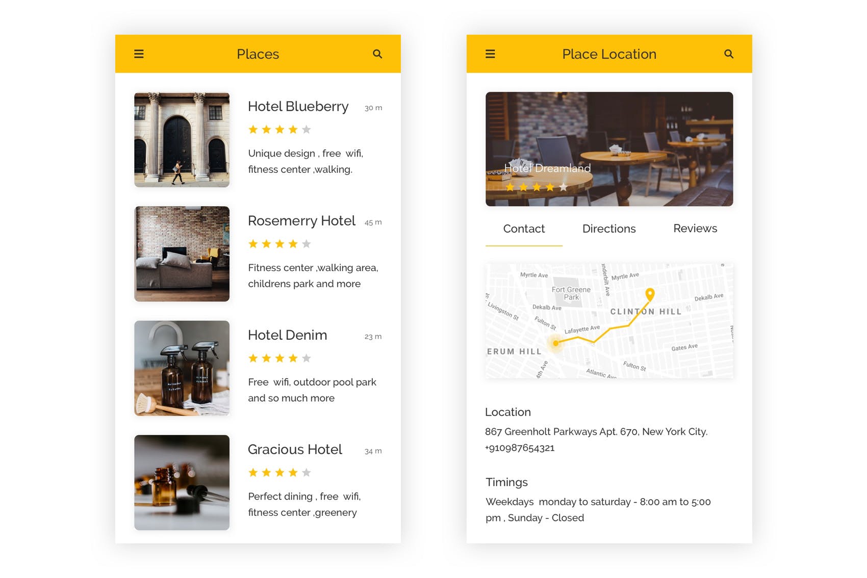 目录列表&黄页APP应用UI设计素材库精选套件 Directory – Listing Mobile App – Adobe Illustrator插图(4)