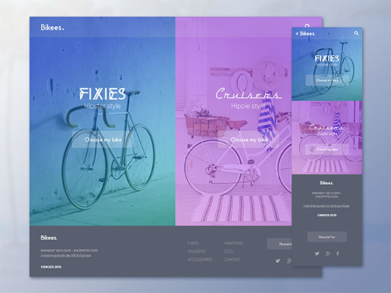 Bikees Landing Page素材之家精选sketch素材