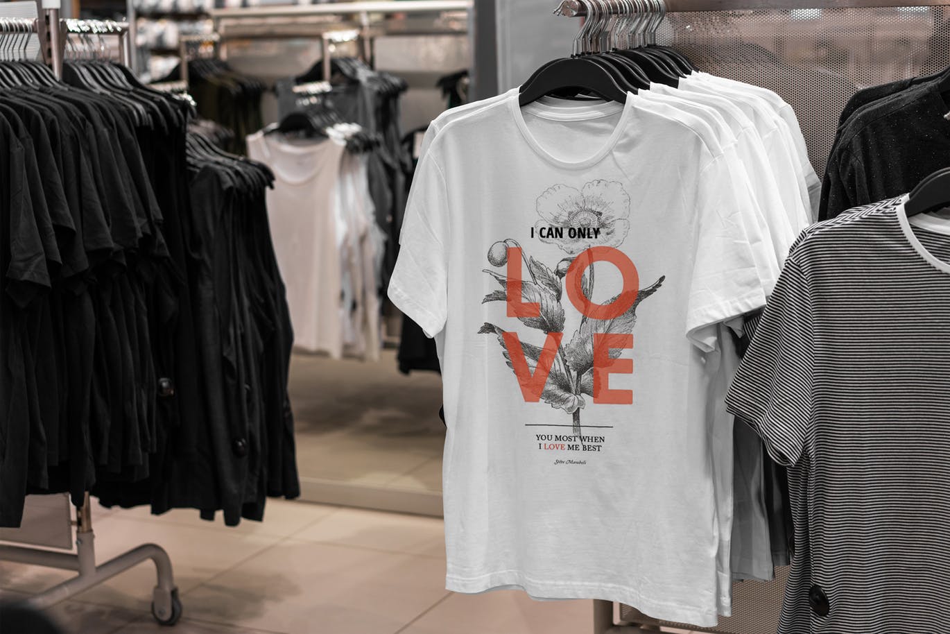 男士T恤货架陈列预览样机模板 T-Shirt Shopping Mock-Up Vol.2插图(5)