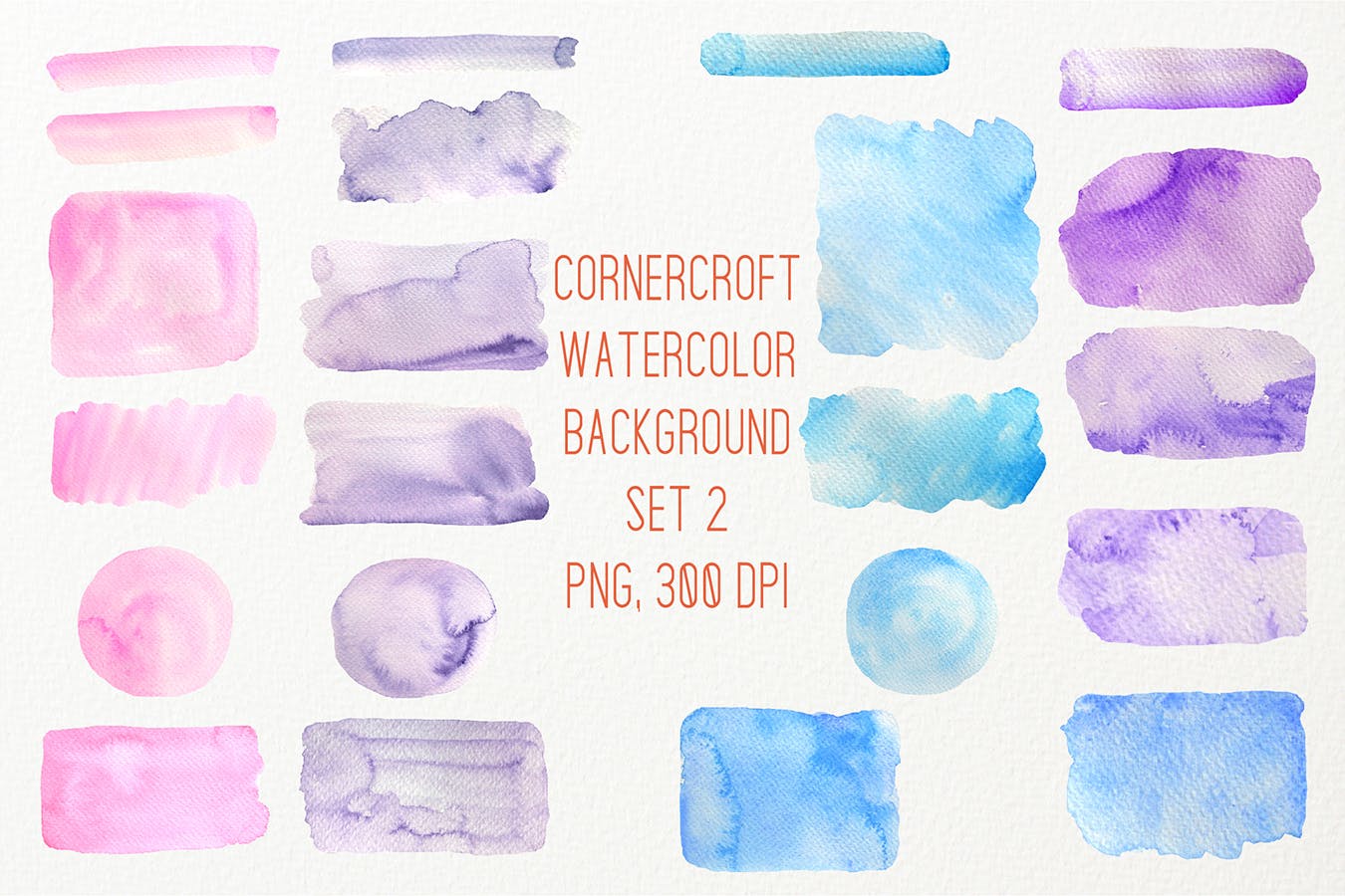 22款蓝紫色水彩背景纹理素材 Watercolor background texture blue purple插图