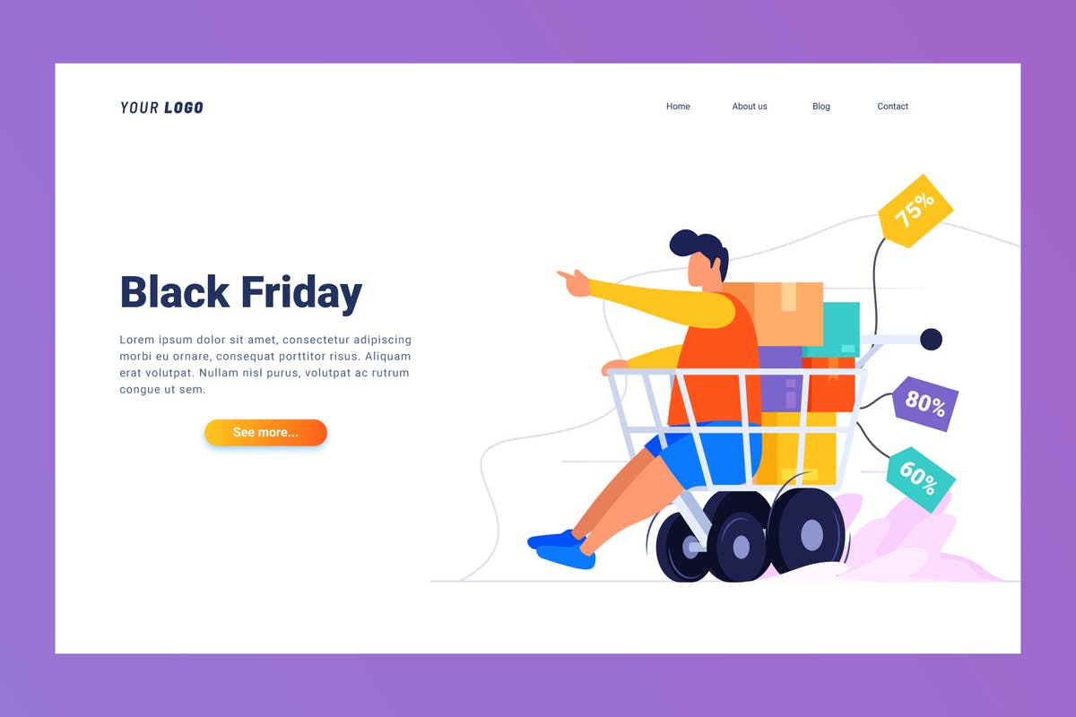 黑色星期五促销活动着陆页UI设计 Black Friday – Landing Page插图