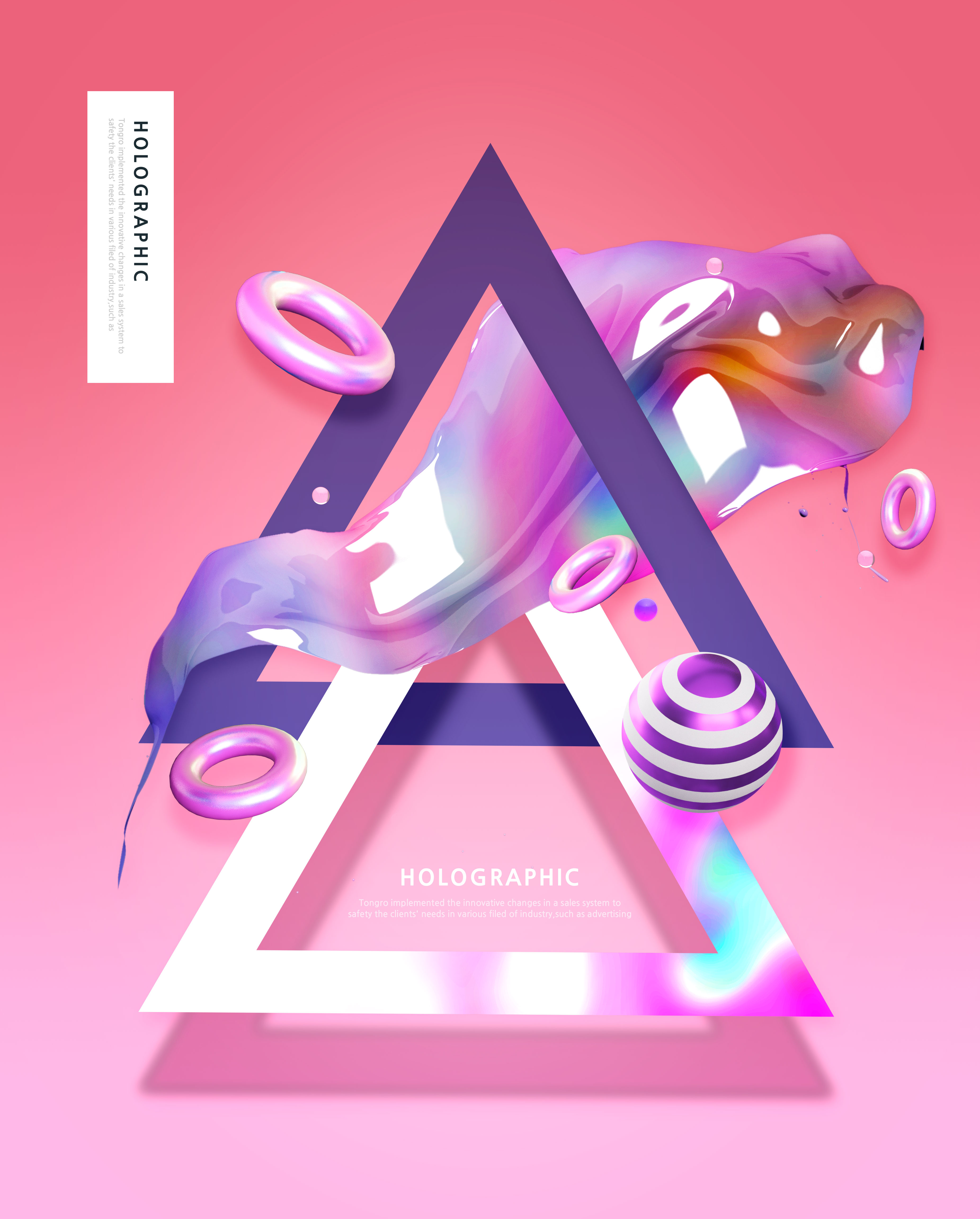 三角形&流体渐变炫彩海报设计素材插图