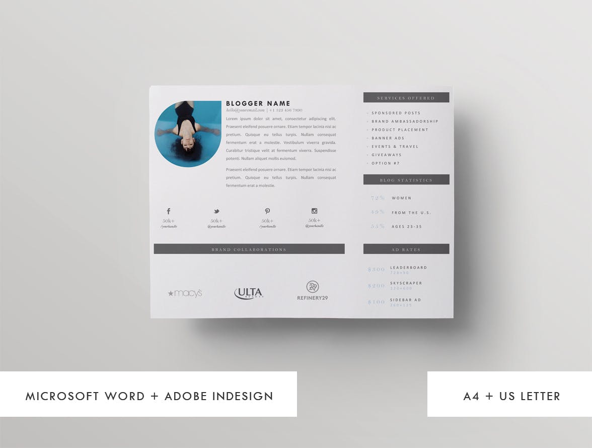 博客/Vlog品牌推广设计模板 Media/Press Kit Template  | “Live Freely”插图(2)