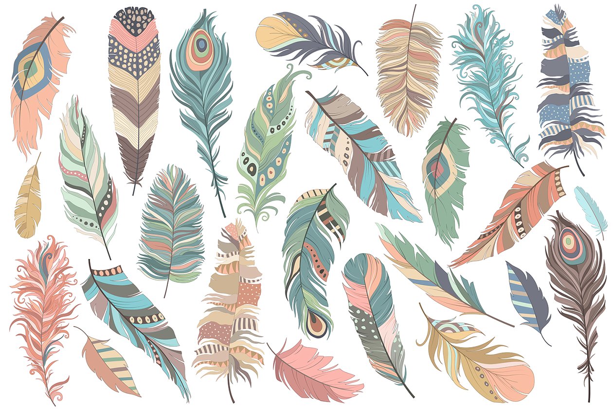 121个部落元素剪贴画合集 121 pc Tribal Vector Clipart Bundle插图(2)