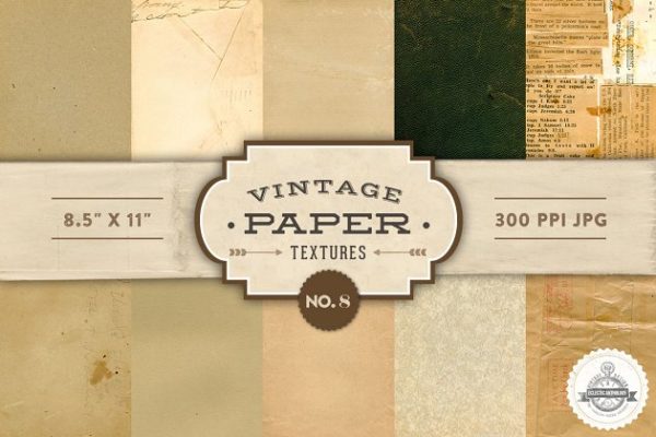 10款复古纸张纹理 Vintage Paper Textures – No. 8
