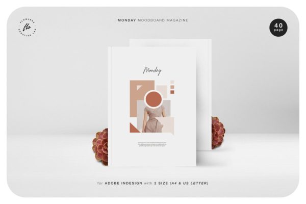 Moodboard时尚服装摄影杂志画册模板