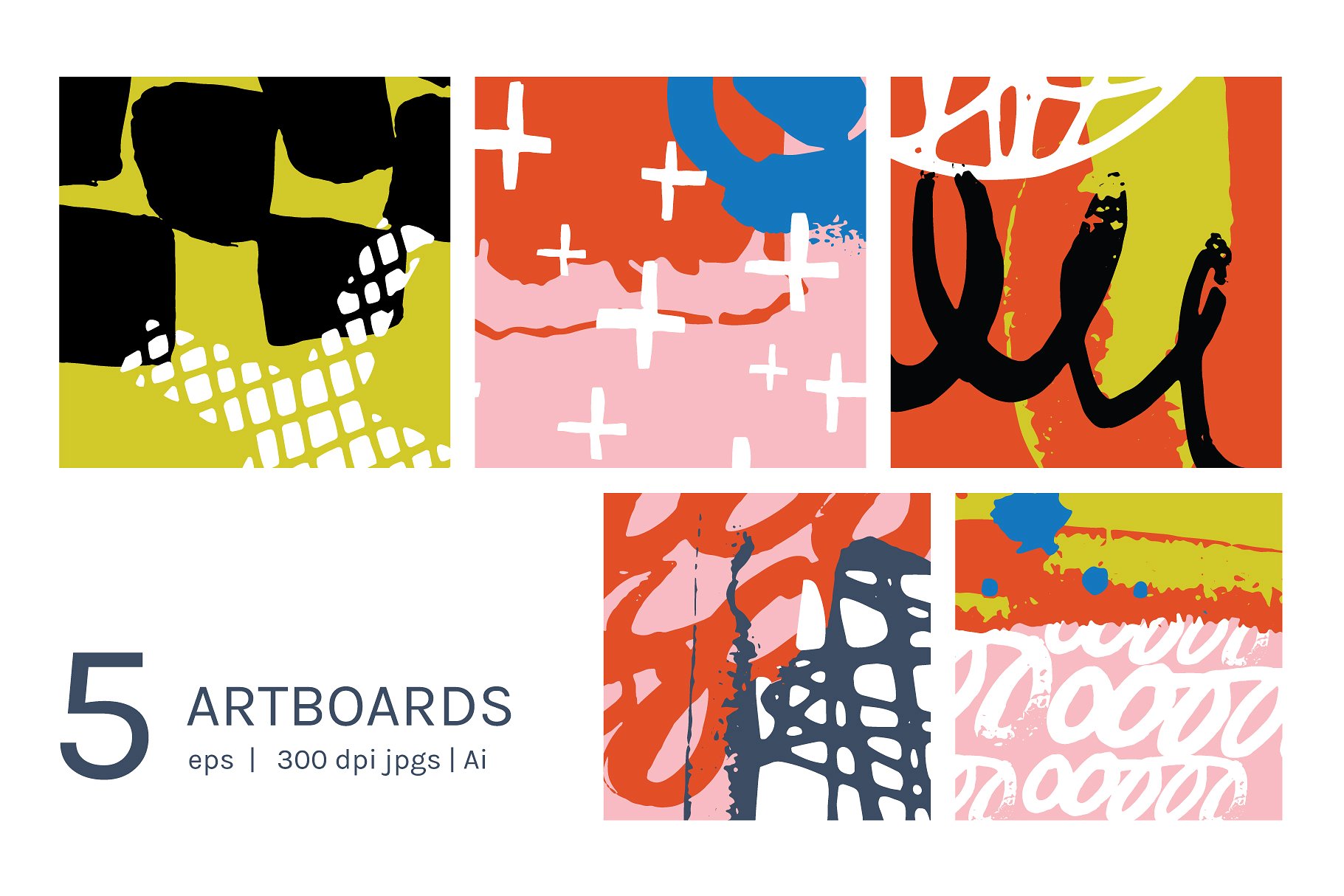 POP艺术印象涂鸦泼墨纹理 Pop Art Expressions | Patterns插图(2)