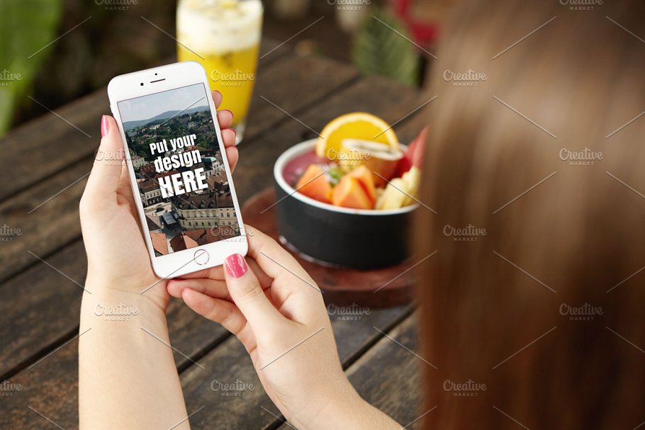 手持iPhone手机样机模板 iPhone Mockups插图(3)