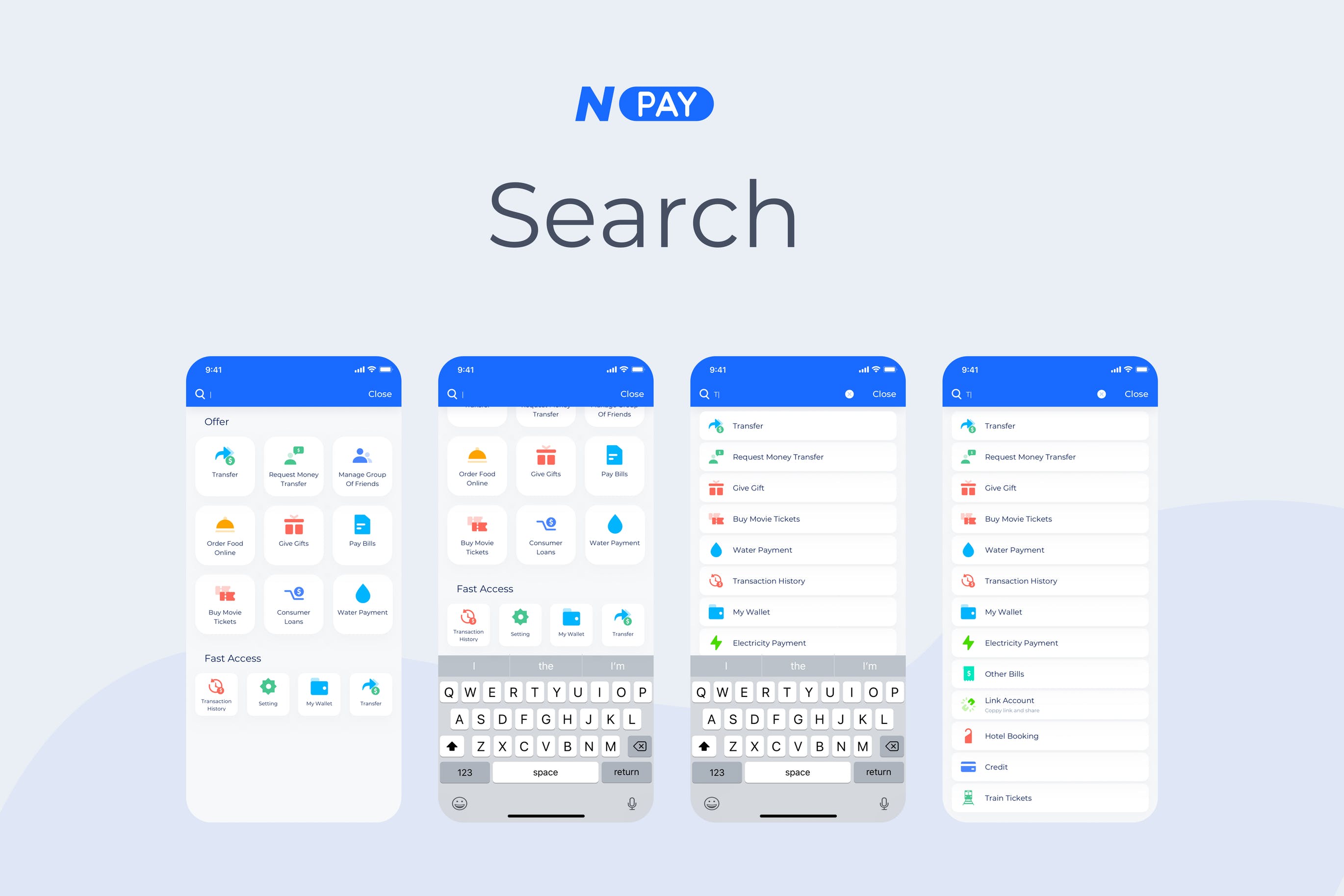 电子钱包APP应用UI设计之搜索界面设计模板 Search – Wallet Mobile UI – N插图