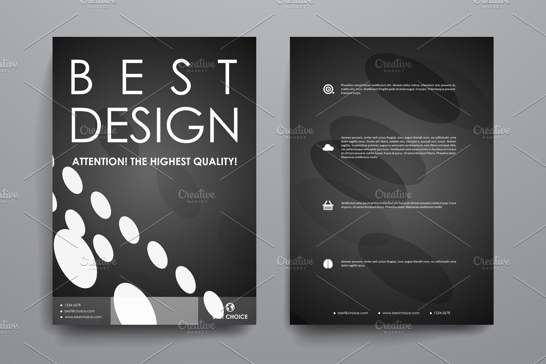 抽象彩色几何椭圆图形宣传册模板 Brochure Templates插图(1)