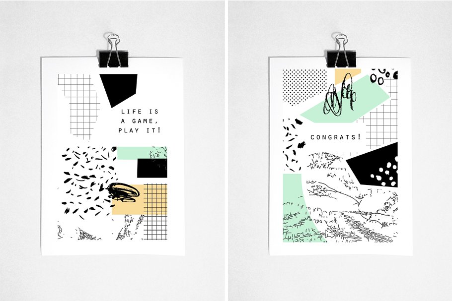 抽象派主义艺术插画设计素材 Graphical mood. EPS & JPEG插图