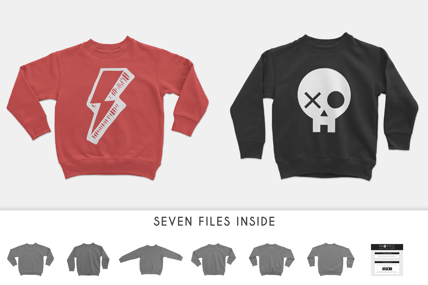 幼童长袖毛衣样机模板 Toddler’s Crew Neck Sweater Mockups插图(2)