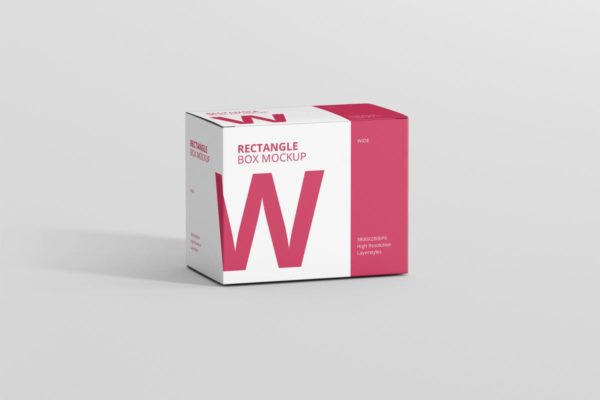 宽矩形大尺寸包装盒子样机 Box Mockup – Wide Rectangle Big Size