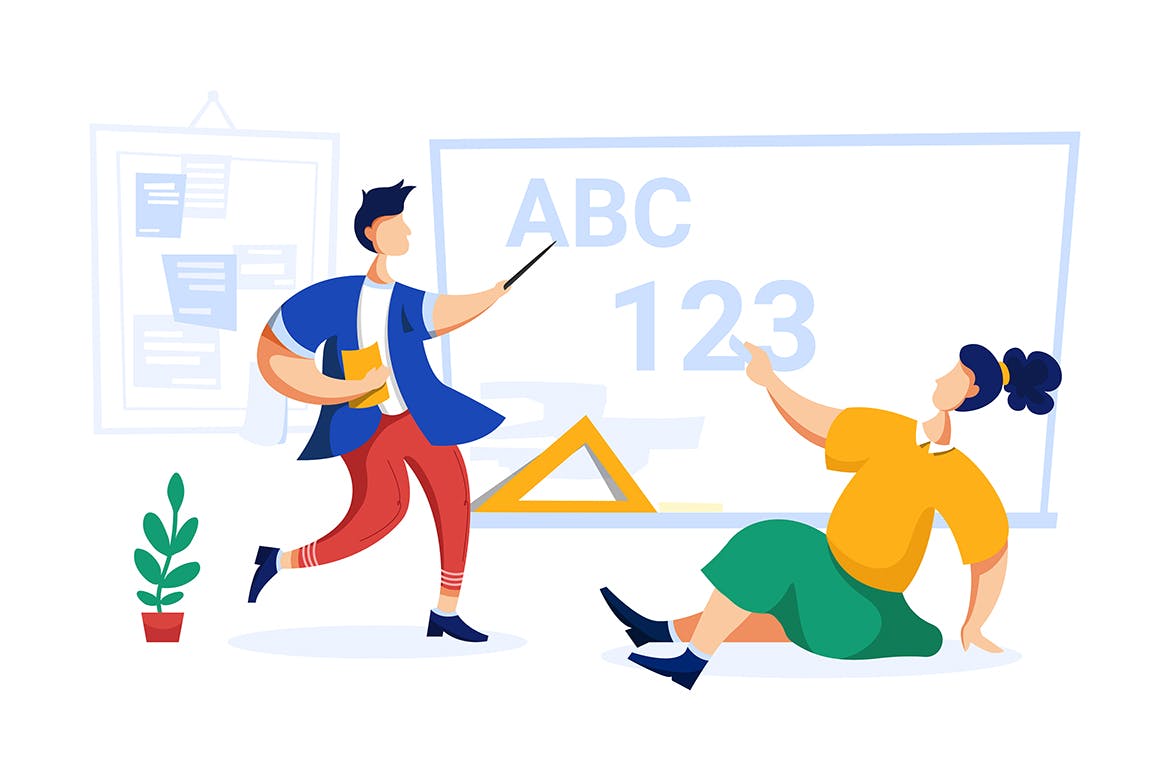 儿童教育主题矢量插画设计素材包 Kids Education Illustration Pack插图(2)