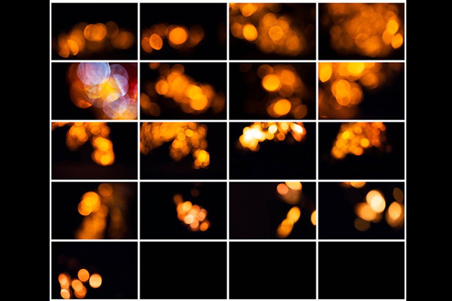 5K分辨率黄金散景叠层背景 5K Golden Bokeh Overlays插图(3)