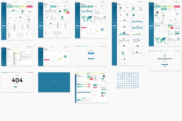 网站管理后台控制面板UI界面设计模板 Dashboard Admin Panel Template插图(1)