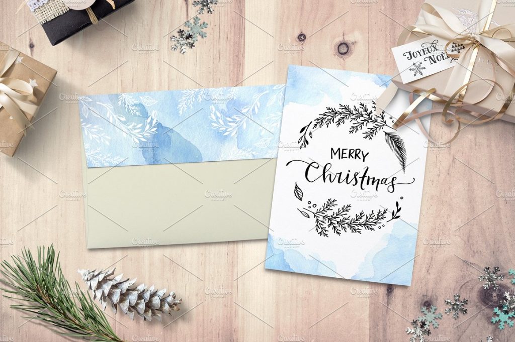 手绘冬日树木圣诞节素材打包下载[png,jpg]插图(4)