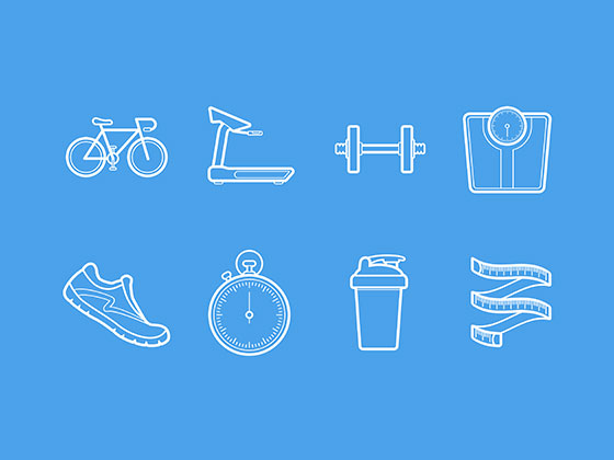 Health &amp; Fitness Icons素材之家精选sketch素材