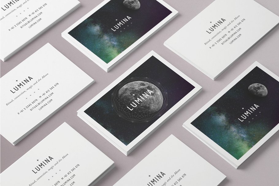 高大上品牌企业名片模板 LUMINA Business Card Template插图(1)