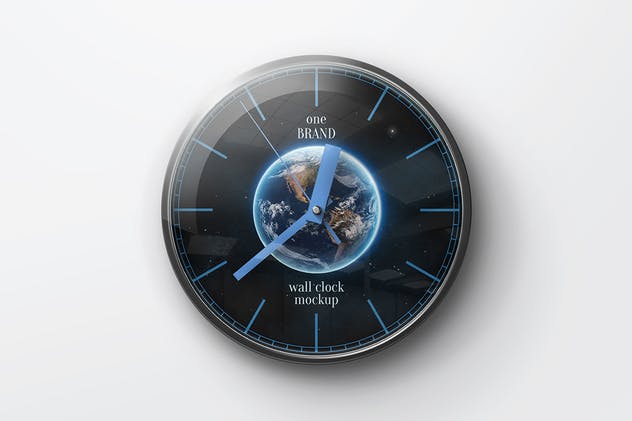 逼真圆形传统指针挂钟样机 Wall Clock Mockup插图(3)