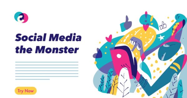 社交媒体多彩图像插画素材 Social Media colorful graphic illustration