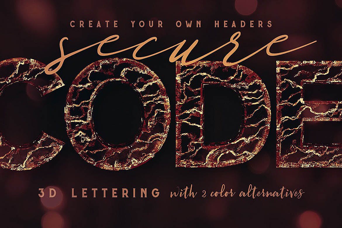 时尚高端3D立体破裂的玻璃质感的数字英文字体(png)插图(5)