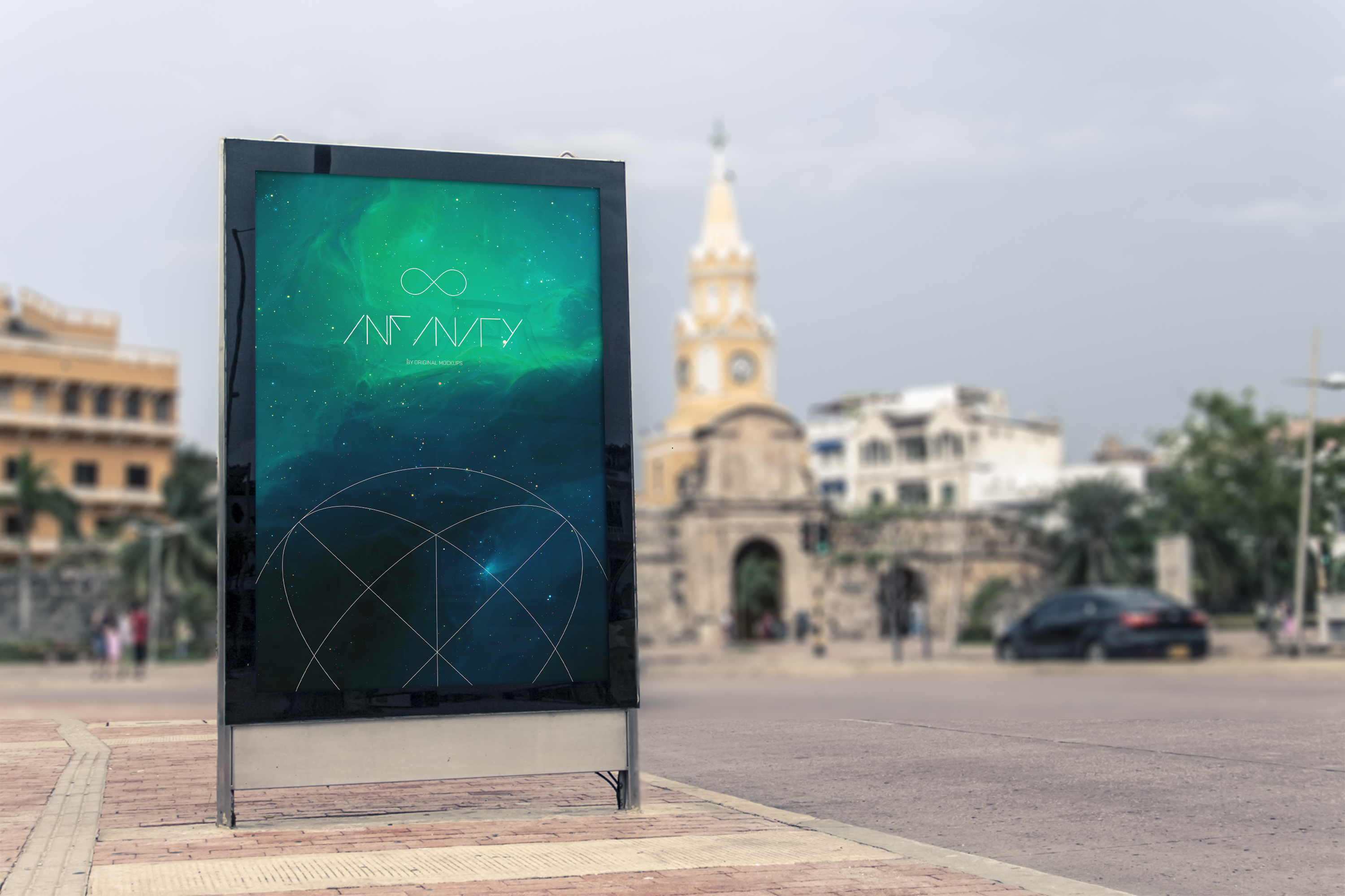 户外灯箱广告牌广告设计效果图样机3 Mupi Billboard Mockup 3插图